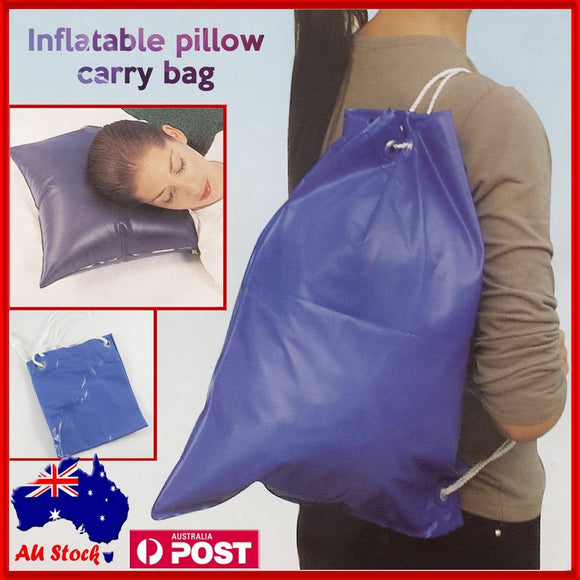 Inflatable  Pillow Carry Bag Car Travel Camping Support Relax Cushion X 2
