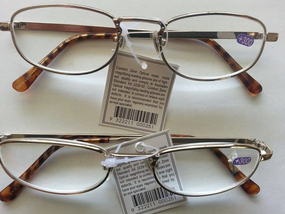 reading glasses high quality made to Austrailian standards 2 pairs great value