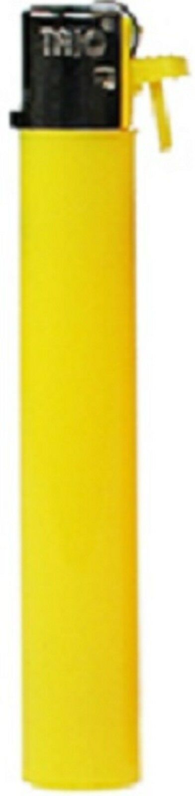 slimline gas refillable normal flame solid colour lighter yellow