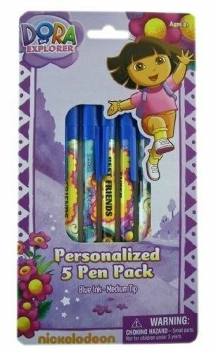 Nickelodeon 5pk Blue Ink Ballpoint Dora the Explorer Pen Set - Dora Pens Pack