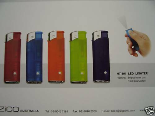 WHOLESALE LOT DISPLAY OF FIFTY LED TORCH LIGHTERS