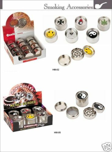 HERBAL GRINDER, METAL HAND MULLER 4 PIECE WITH MAGNET X2 SETS GREAT VALUE