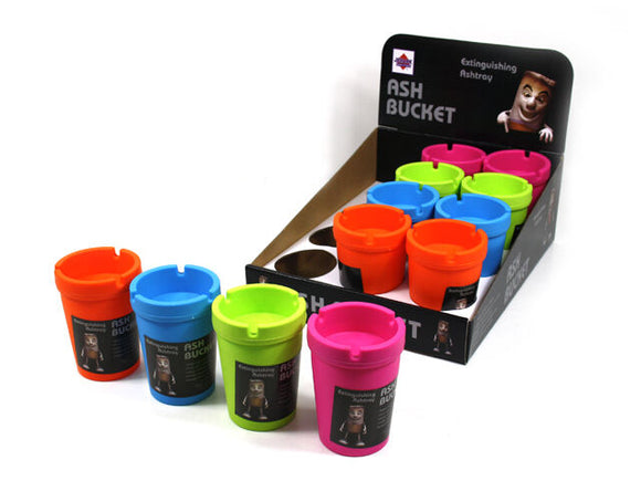4 x   coloured Butt Bucket Ash Trays  11*8 CM Good value fast free shipping