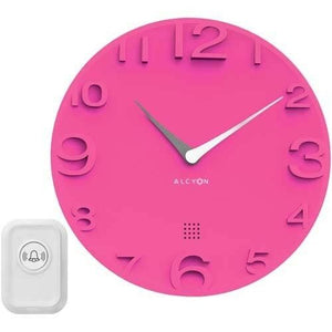 Alcyon Numberic Wall Clock  - Wireless Remote Doorbell Door Bell Pink