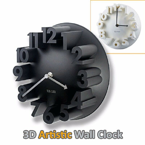 3D Artistic Wall Clock great looking wall clock, 12 month warranty 13.8 inches