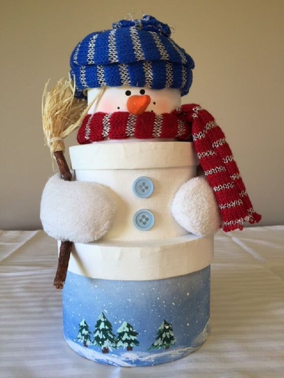 Snowman 2 section container  22 cm high novel Christmas item