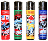 Clipper super lighter gas refillable collectable,set of 4  English Cars