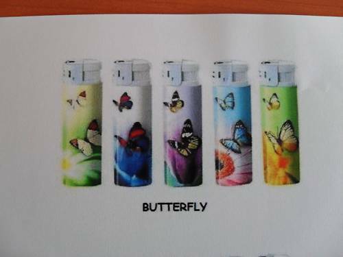 LIGHTERS ELECTRONIC GAS REFILLABLE BUTTERFLY QUALITY ++