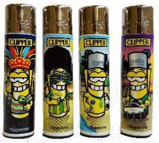 Clipper super lighter gas refillable collectable,set of four Clipper man