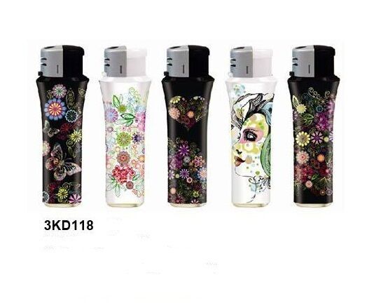 LIGHTER ELECTRONIC GAS REFILLABLE FLOWER QUALITY lot of five +++