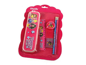 childrens Stationery set, pencil case, stamp, rubber, ruler and two pencils x2