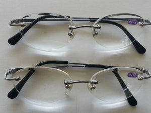 reading glasses high quality made to Austrailian standard 2 pairs rimless, value