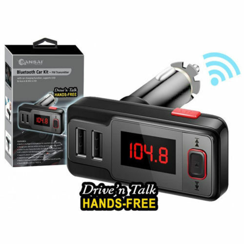 Wireless Bluetooth MP3 Player FM Transmitter Hands free Car Kit Dual USB AUX/SD
