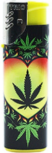 Marijuana hippy leaf  gas refillable large lighter  jet flame windproof