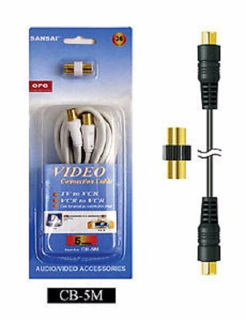 CO AX TELEVISION CABLE WITH ADAPTER 5 METRES 36 MONTH W