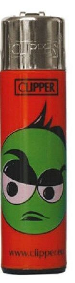 Clipper super lighter gas refillable collectable, colour emoticons red
