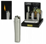 Clipper Pipe Lighter Angled Flame Metal gift Case Gas Refillable 2 year warranty