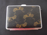 Cigarette case Tiger leather bound car pattern holds 14 comes boxed