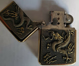 Zico oil lighter windproof Gold Dragon x 2 lighters for the price.
