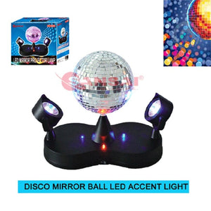Mirrored disco party light wit led lighting accent,12 month warranty quality