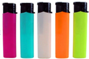 Fluro refillable large lighters lot of five assorted colours great quality