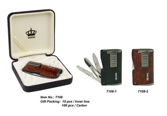Regal quality cigar lighter  12 months warranty & gift case+free cigar cutter AA