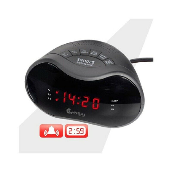 Sansai  AM/FM Alarm Clock Radio large red  led display Snooze Sleep back up