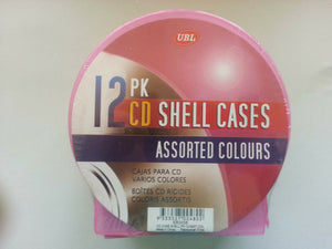 shell style cd cases assorted colours  pk 12 x2 pks = 24   great value