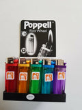 LIGHTERS WHOLESALE LOT OF 200, POPPELL FLINT WHEEL QUALITY DISPOSABLE