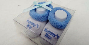 Suki- Baby's First Socks- Personalised Baby Shoes/ Booties Mummys Boy
