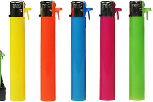 5x  slimline gas refillable normal flame lighters  assorted colours