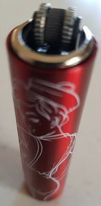 Clipper metal micro unique rare pattern collectable  Red LADY gas refillable