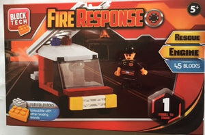 Block Tech Fire Response Rescue Engine 45 block kit set