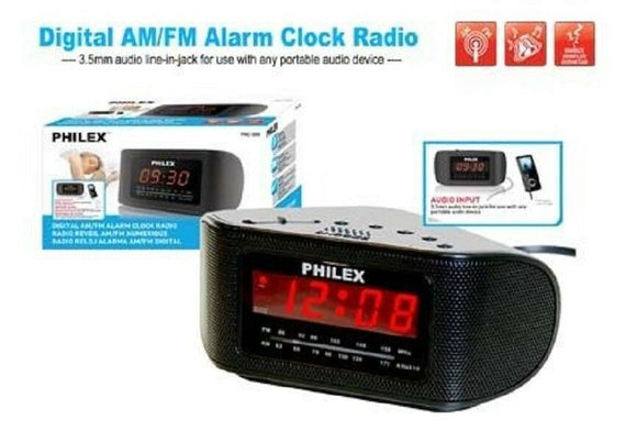 Clock radio with large led display high quality, value philex 12 month warranty