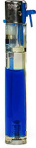 slimline gas refillable normal flame see through lighter blue
