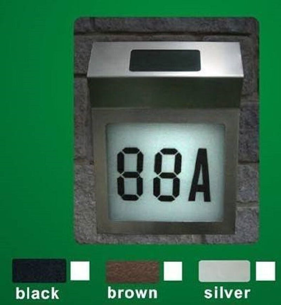 Solar Power House Numbers - Black or Brown