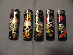 LIGHTER GAS REFILLABLE ELECTRONIC SKULL DESIGN QUALITY ONE FREE POSTAGE