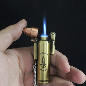 Bullet Torch Turbo Lighter Metal Butane  Lighter Retro Gas refillable 1300 C Windproof