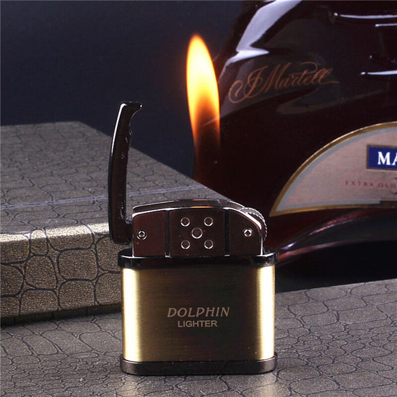 Normal flame  Grinding Wheel Lighter Butane gas Metal Retro Gift Lighter