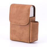 Original PU Leather Cigarette Box hold 20 Cigarettes  has a lighter holder on the side