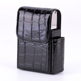 Original PU Leather Cigarette Box hold 20 Cigarettes  has a lighter holder on the side