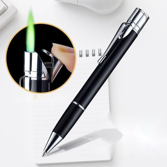 Butane Gas Lighter Ball Point Pen Creative Metal Windproof Lighter great gift item