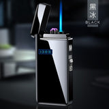 New Windproof Metal Dual Plasma Arc Lighter Jet USB Torch Lighter Gas Electric Butane Chargeable Pipe Cigar Lighter Gadgets