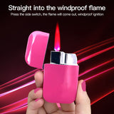 2022 New Cute Lady Exquisite Cat Pink Flame Butane Gas Lighter Metal  Electronic Lighter Windproof great gift lighter