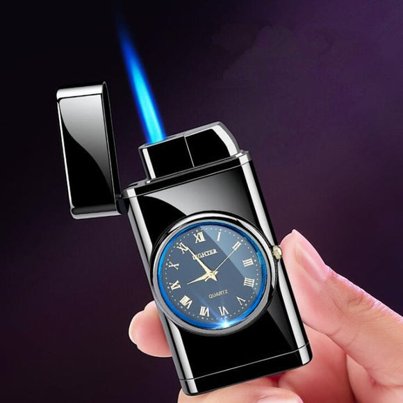 Watch Lighter Jet Blue Flame Gas Lighter gas refillable Windproof  would make a great gift