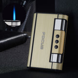 Automatic Cigarette Case with Lighter 8pcs Cigarette Capacity Holder refillable Butane Lighter built in to the case